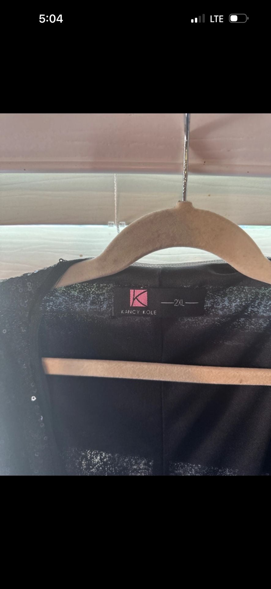 Kancy Kole Black Sequin Open-Front Cardigan Jacket 2XL 3