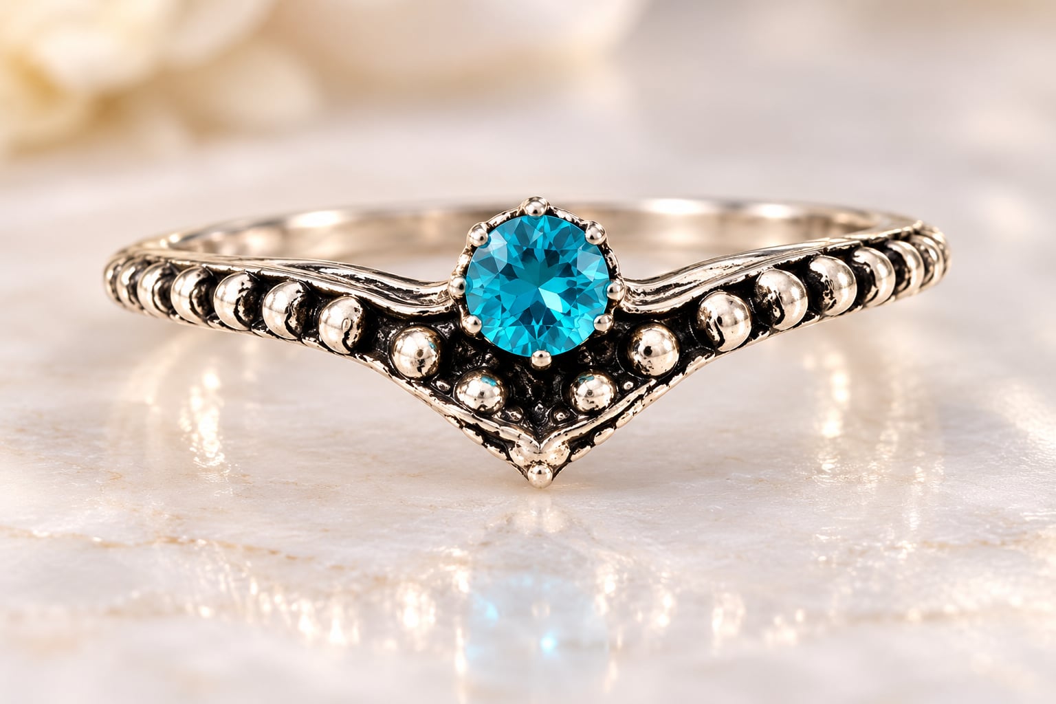 Silver-tone metal setting with simulated gemstone ring 2