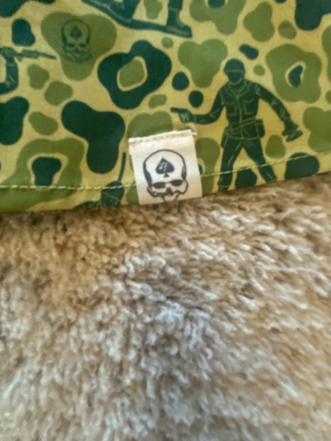 Zero Foxtrot Aloha Surf Shirt Size Large Green Camo Army Men Pattern 5