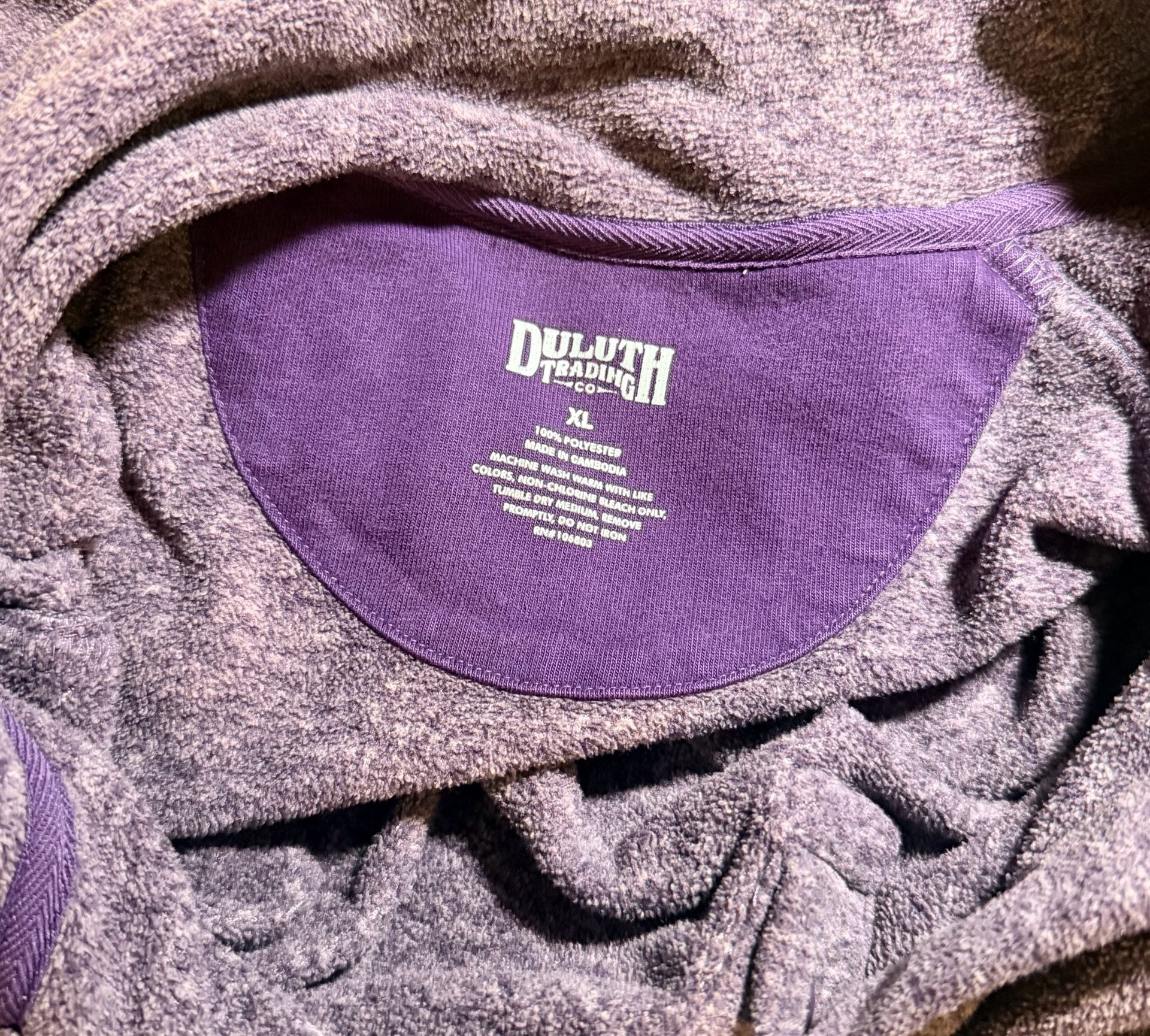 Duluth Trading Co Fleece Pullover Snap Mock Neck Purple Heather Women’s XL 9