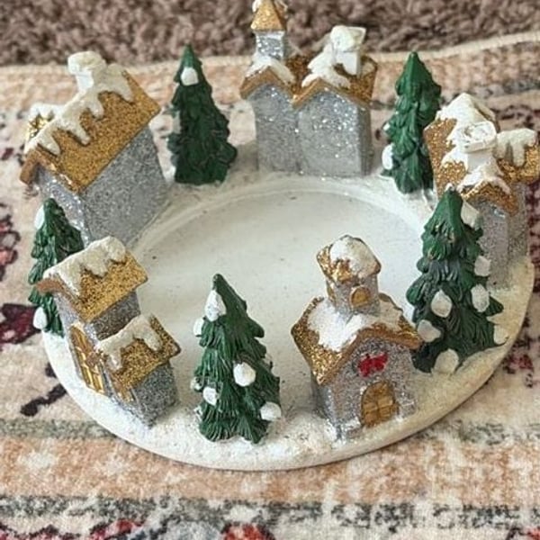Yankee Candle Wonderland Jar Candle Holder Winter Village