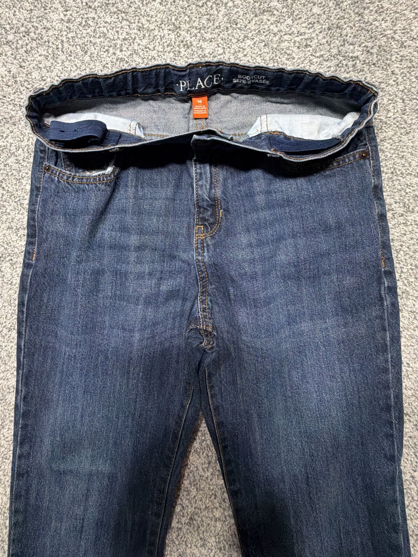 The Children's Place Bootcut Jeans Size 16 Dark Wash Denim. Adjustable waist. 8