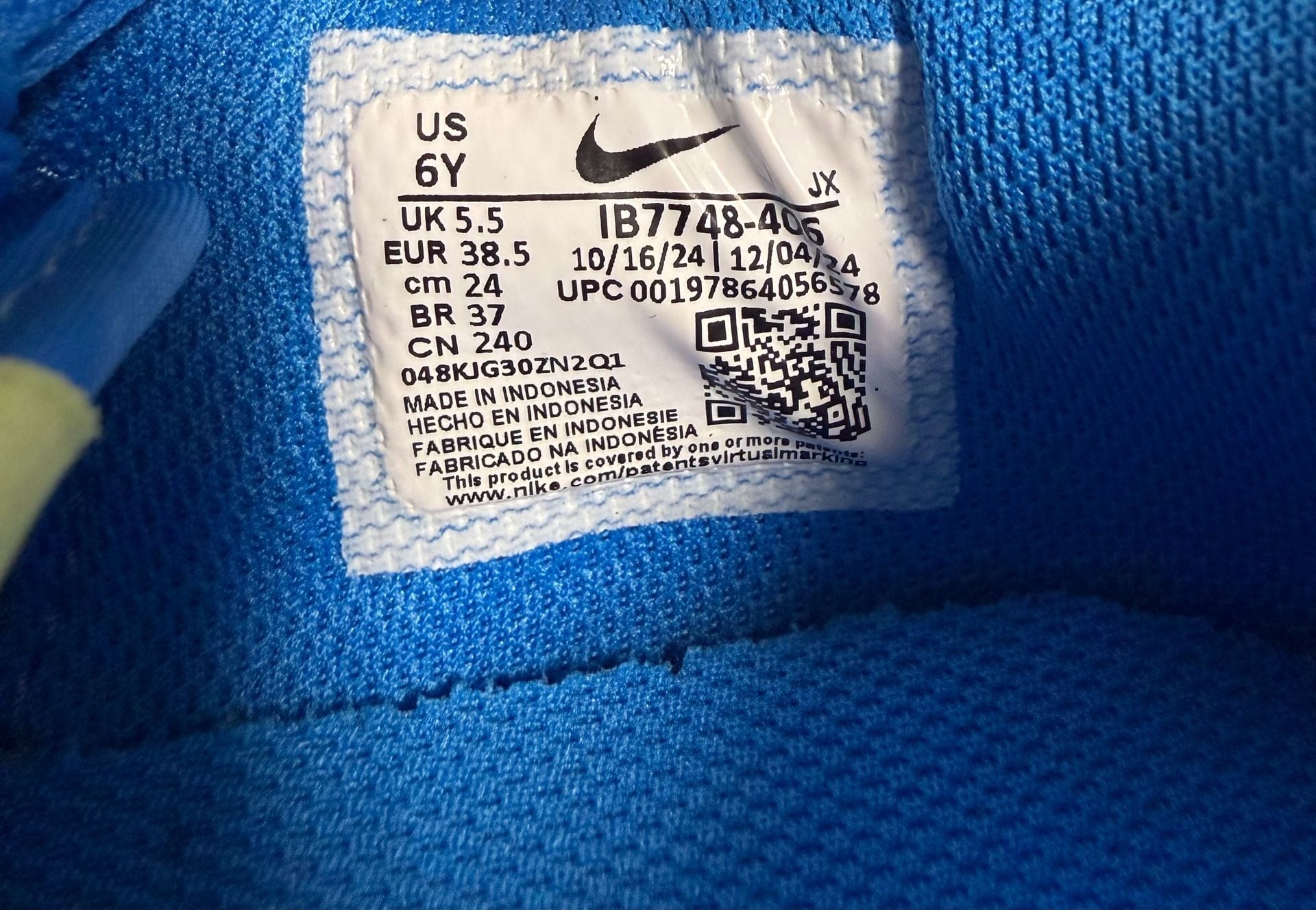 Nike Cortez Size 6Y Blue Volt Sneakers IB7748-406 Brand New 5