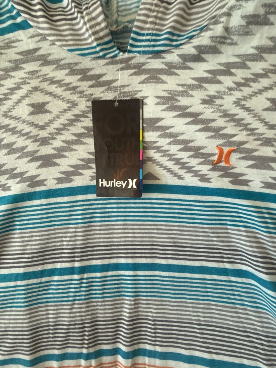 Hurley Navigator Hoodie Size L Striped Aztec 3