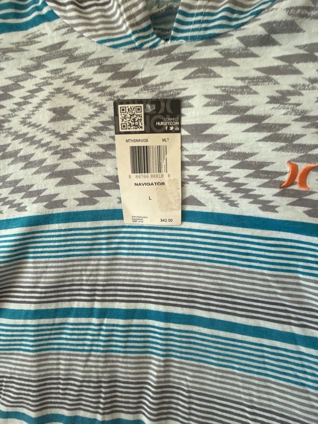 Hurley Navigator Hoodie Size L Striped Aztec 4