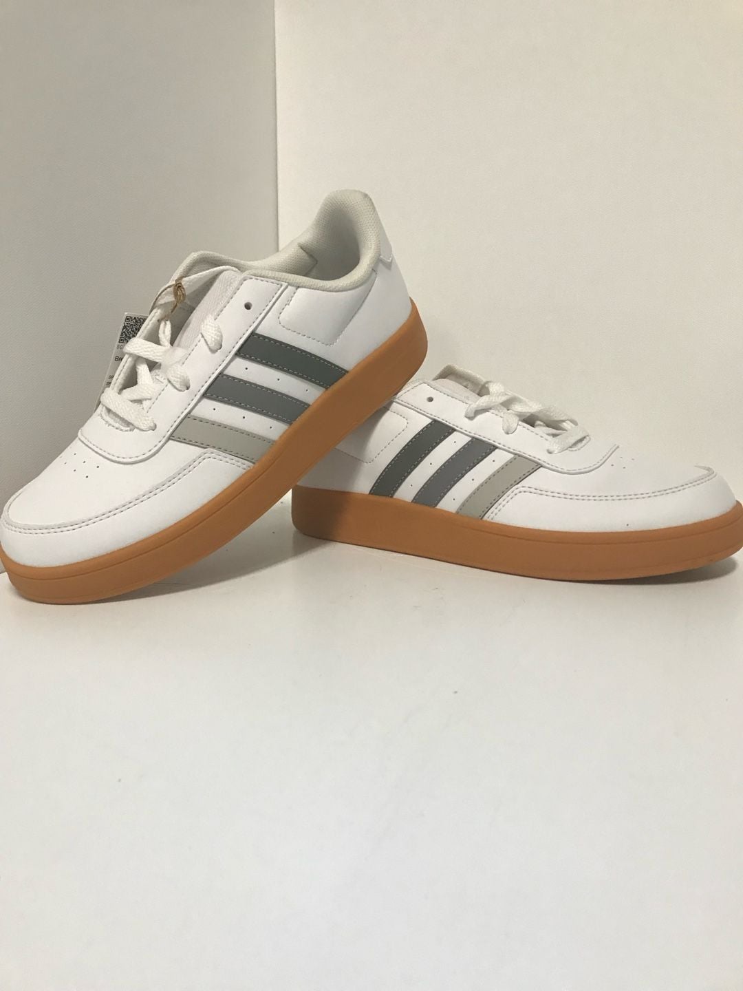 Adidas Breaknet 2.0 K Size 4.5 White Grey Gum Lifestyle Court Shoes 2