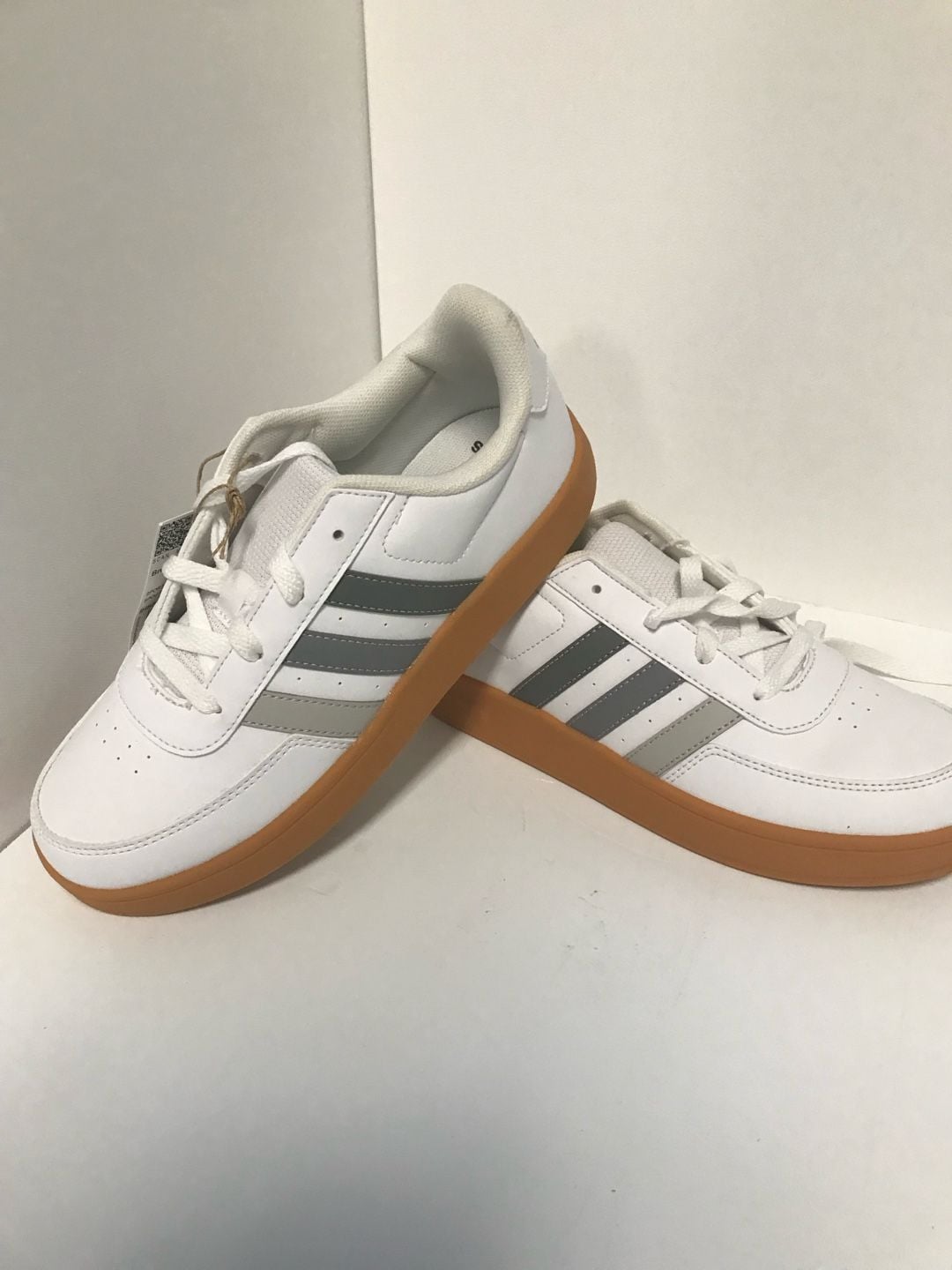 Adidas Breaknet 2.0 K Size 4.5 White Grey Gum Lifestyle Court Shoes 3