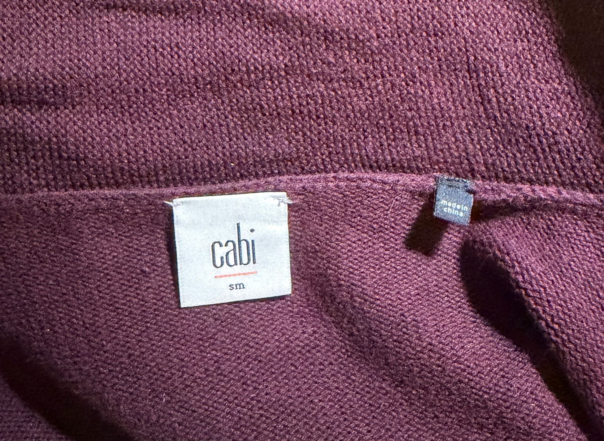 Cabi Fringe Wrap Cardigan Striped Shawl Sweater Port Wine Women’s Small 5