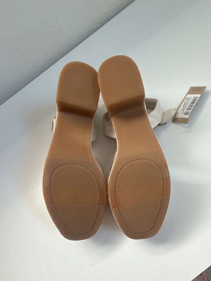 TOMS Isla Peep Toe Heeled Sandal Natural Yarn Dye 7
