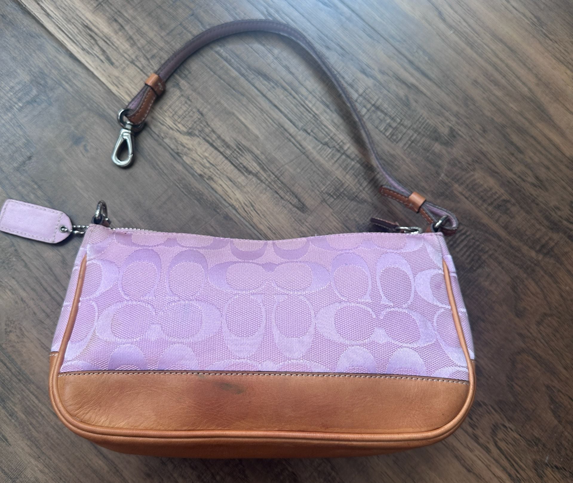 Coach Signature Demi Bag 6094 Pink Monogram Shoulder Handbag 7