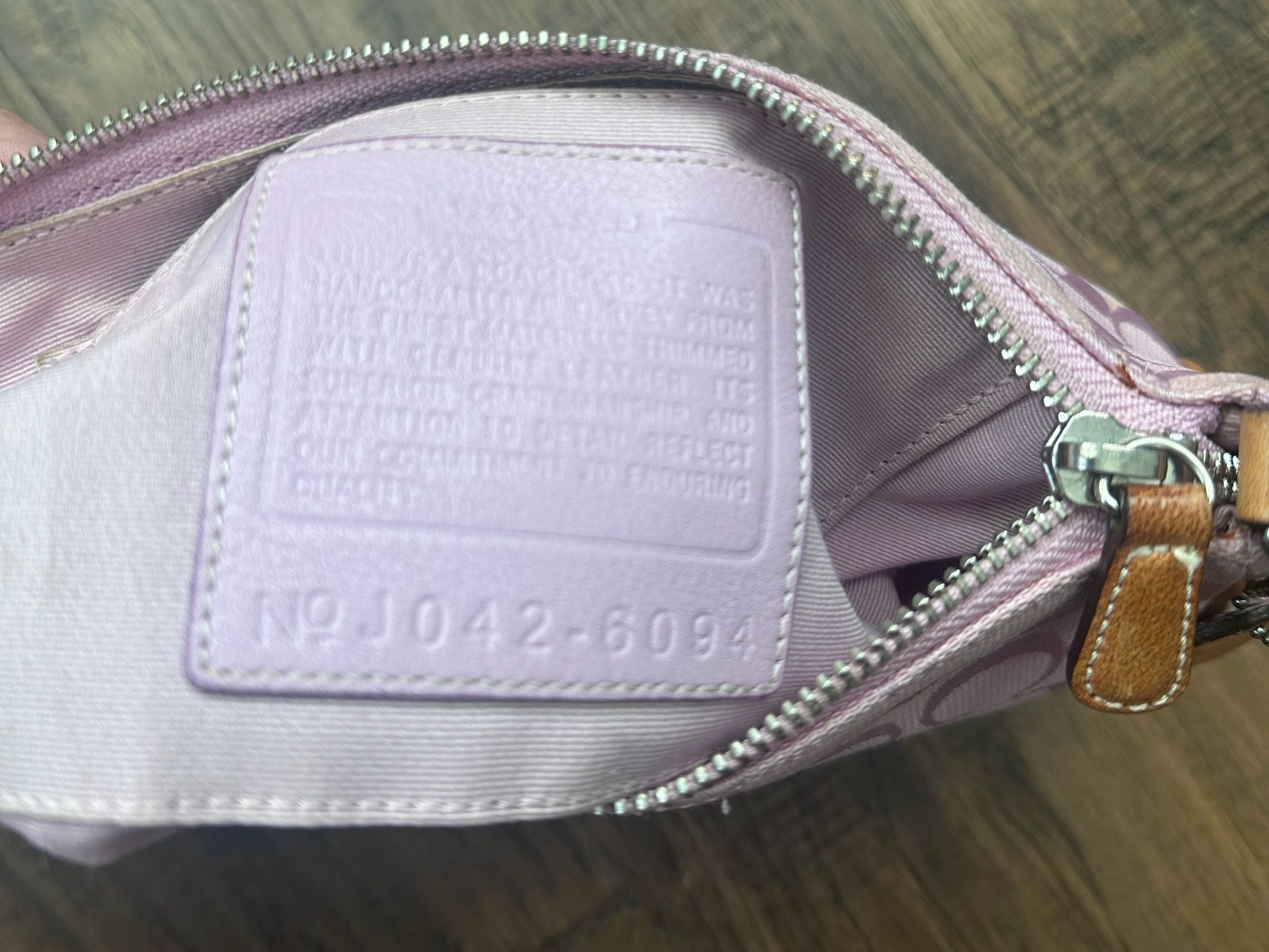 Coach Signature Demi Bag 6094 Pink Monogram Shoulder Handbag 9