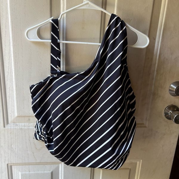 Lands' End Ruched One Shoulder Midkini Swimsuit Top (Women)