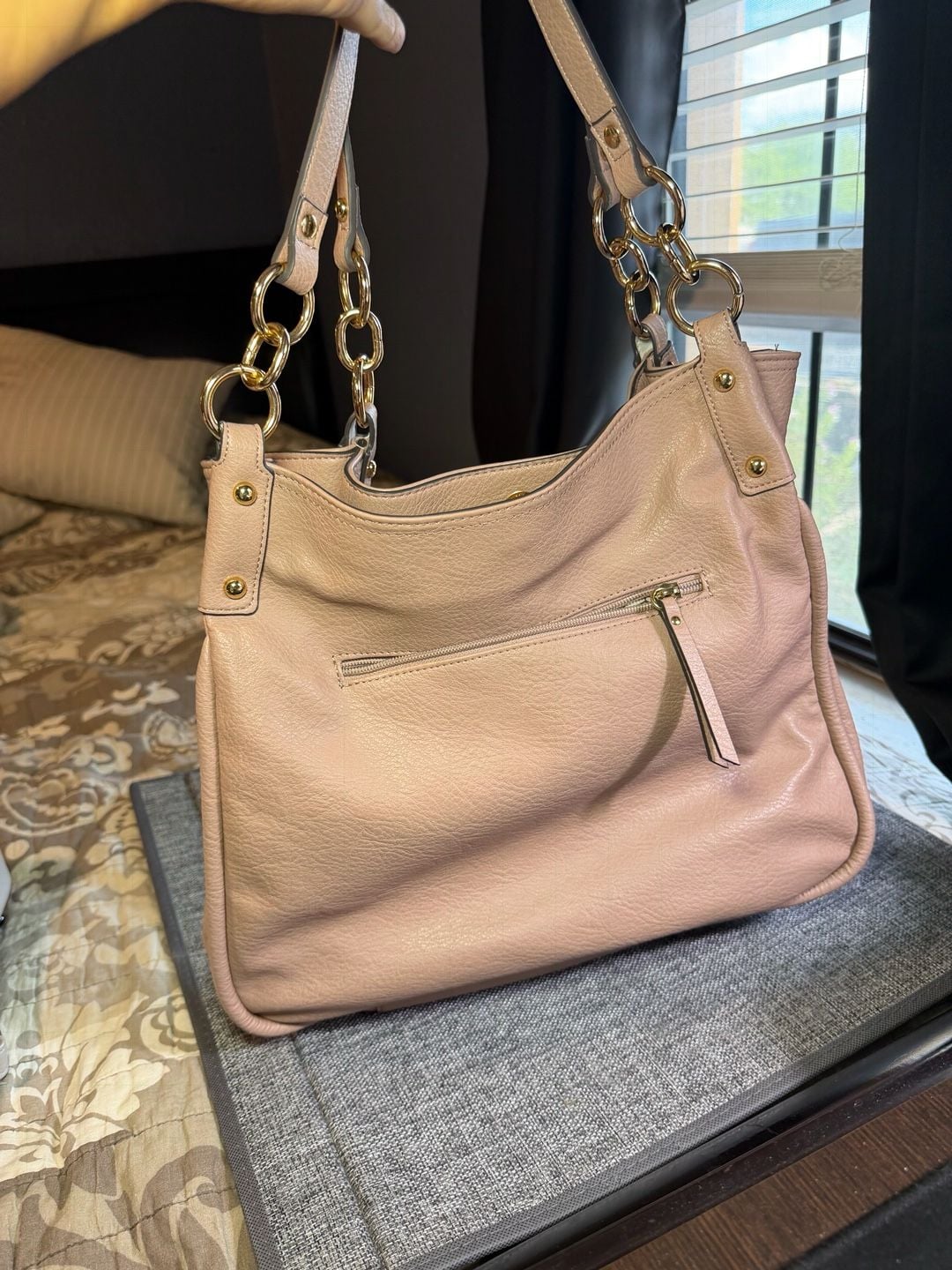 Jessica Simpson Sadie Faux Leather 4 Poster Handbag 7