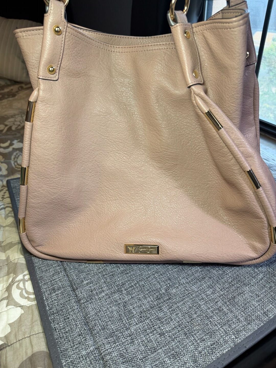 Jessica Simpson Sadie Faux Leather 4 Poster Handbag 11
