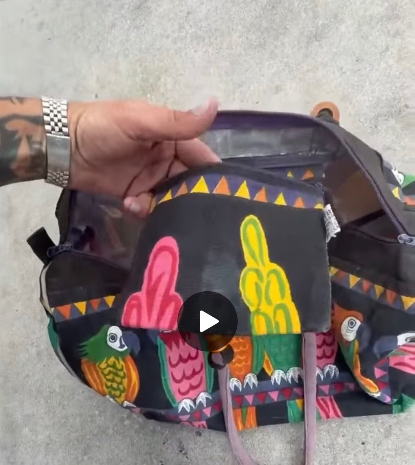 Sun 'n Sand Tropical Parrot Print Duffle Beach Tote Bag 5