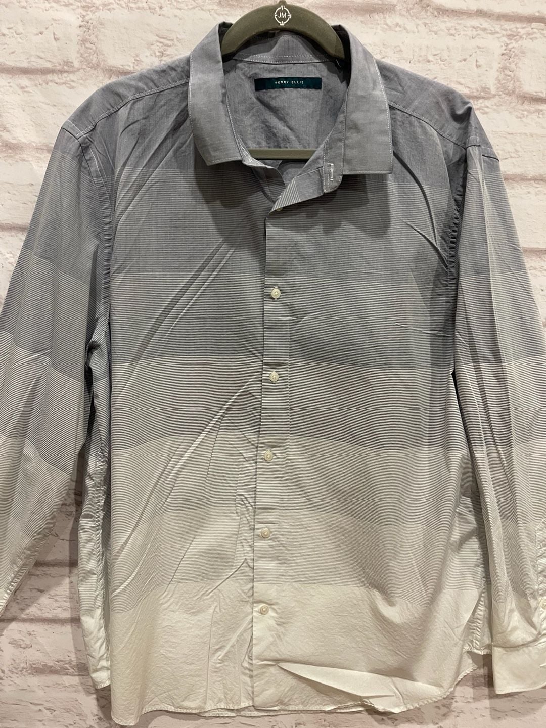 Perry Ellis Long Sleeve Button Down Dress Shirt Men’s Medium M 38-40 2