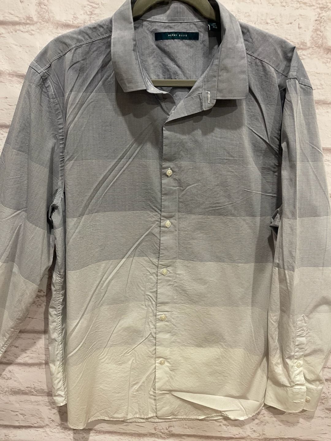 Perry Ellis Long Sleeve Button Down Dress Shirt Men’s Medium M 38-40 5