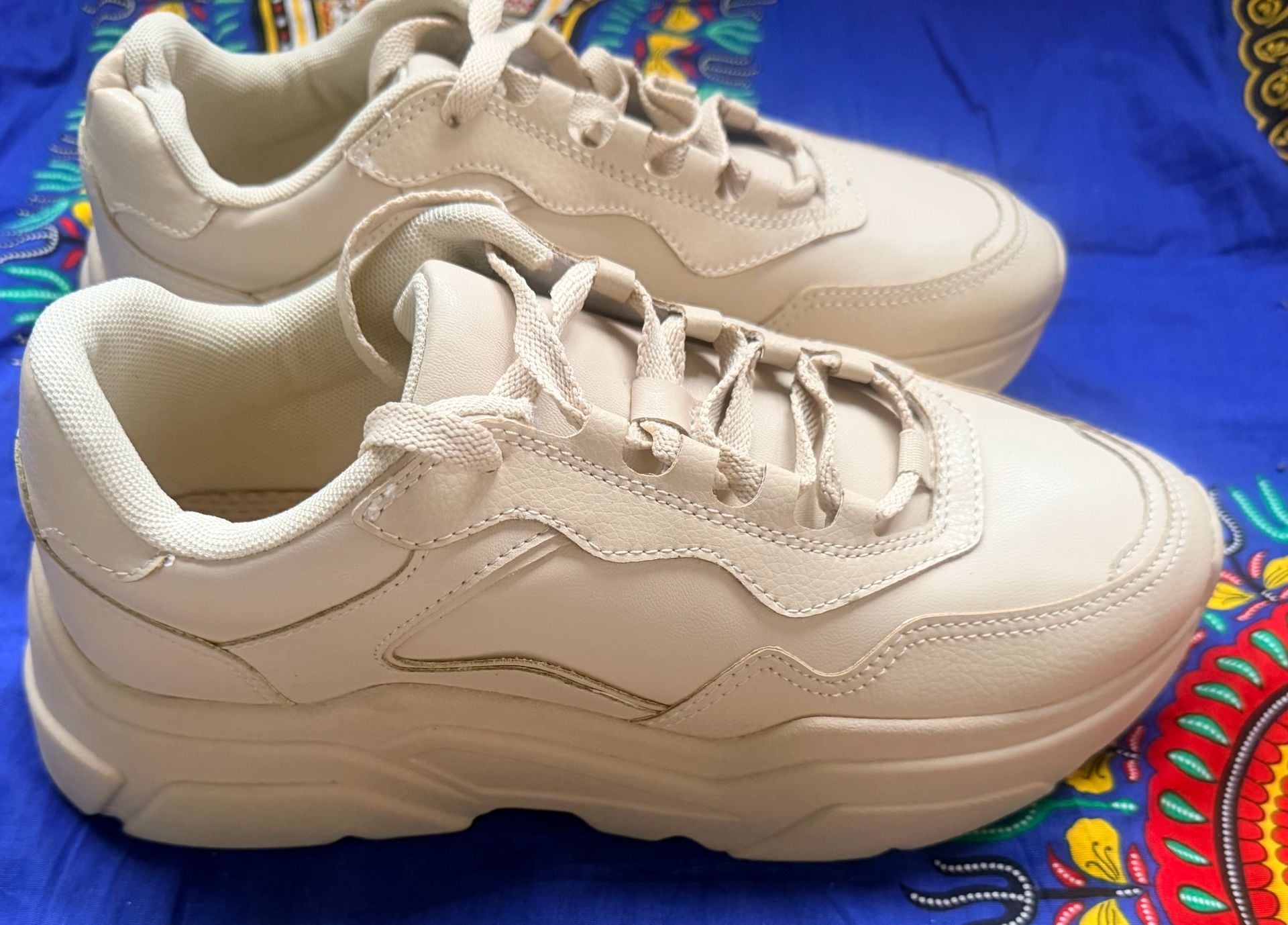 H&M Chunky Platform Sneakers Size 40 Beige 7
