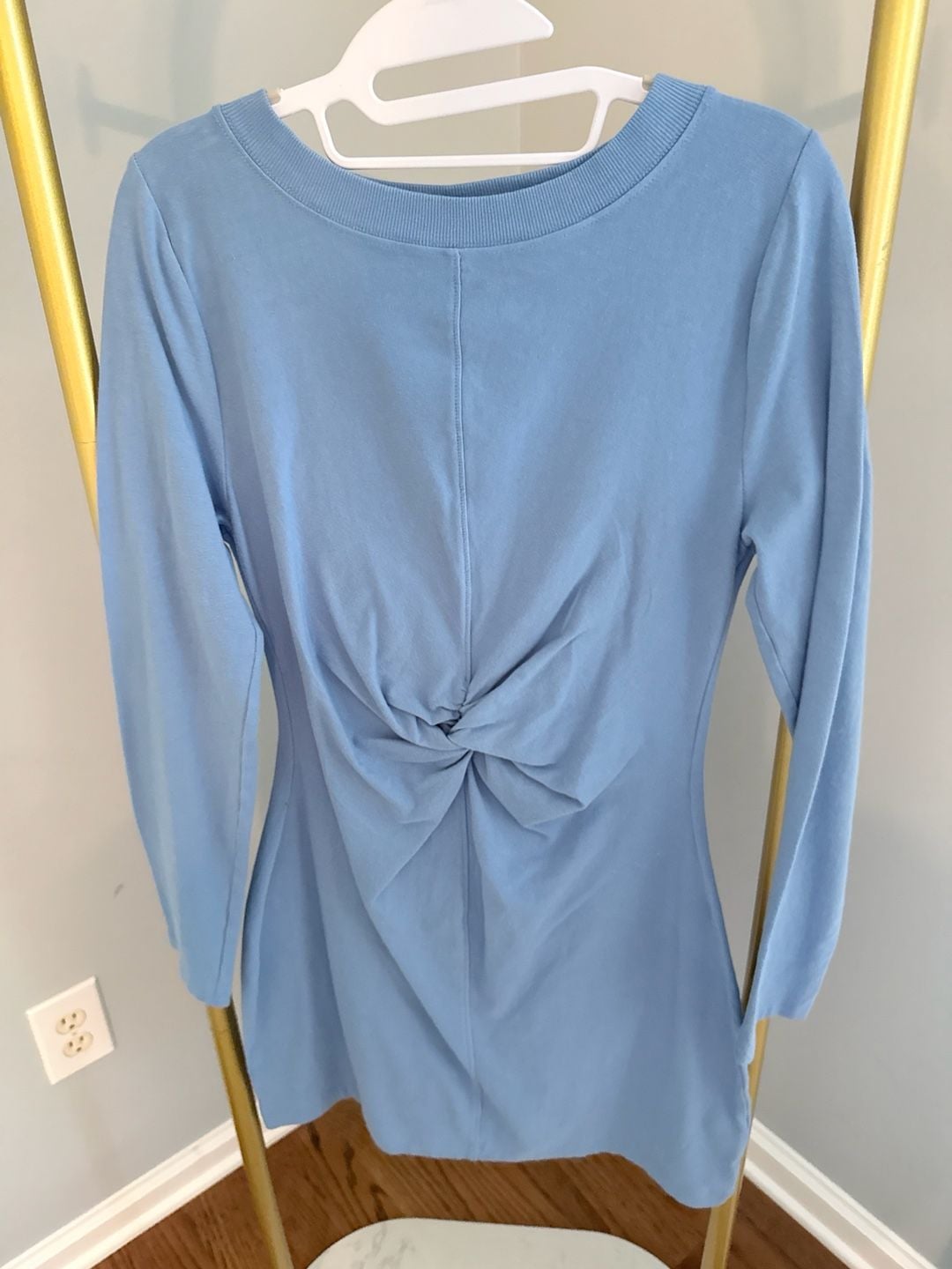 Daily Practice Long Sleeve Twist Back Dress Size M Blue Mini 3