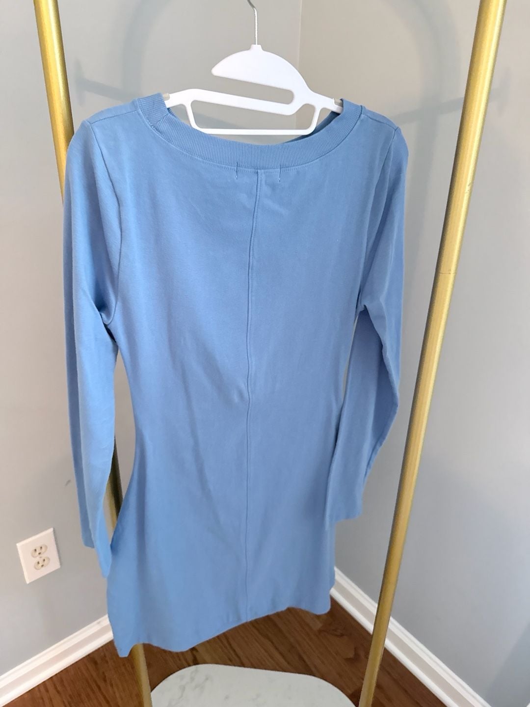 Daily Practice Long Sleeve Twist Back Dress Size M Blue Mini 4