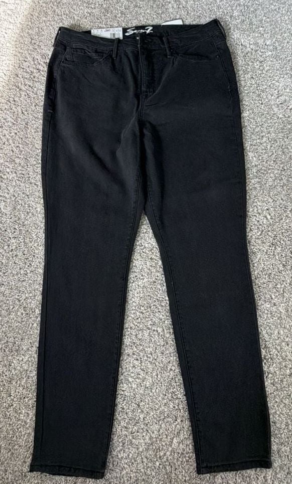 Seven7 Skinny Jeans Size 12 Black Denim Pants 2