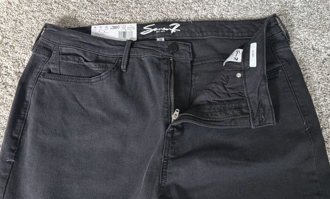 Seven7 Skinny Jeans Size 12 Black Denim Pants 3