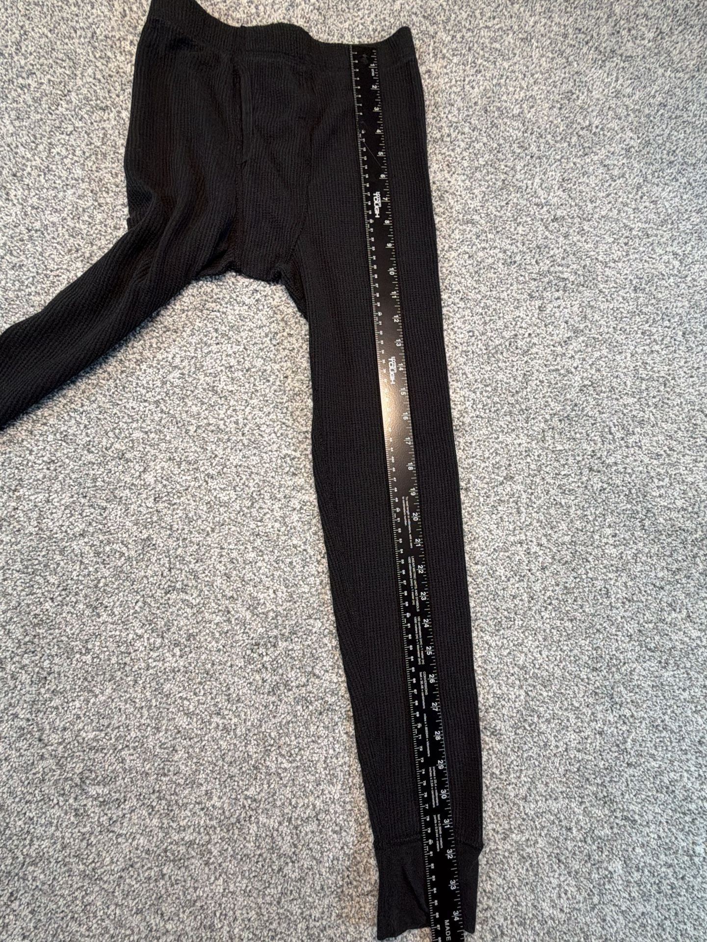 Fruit of the Loom Thermal Waffle Long Johns Set Size L Black Cotton Blend 11
