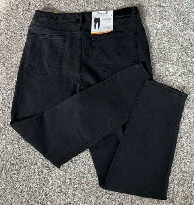 Seven7 Skinny Jeans Size 12 Black Denim Pants 7