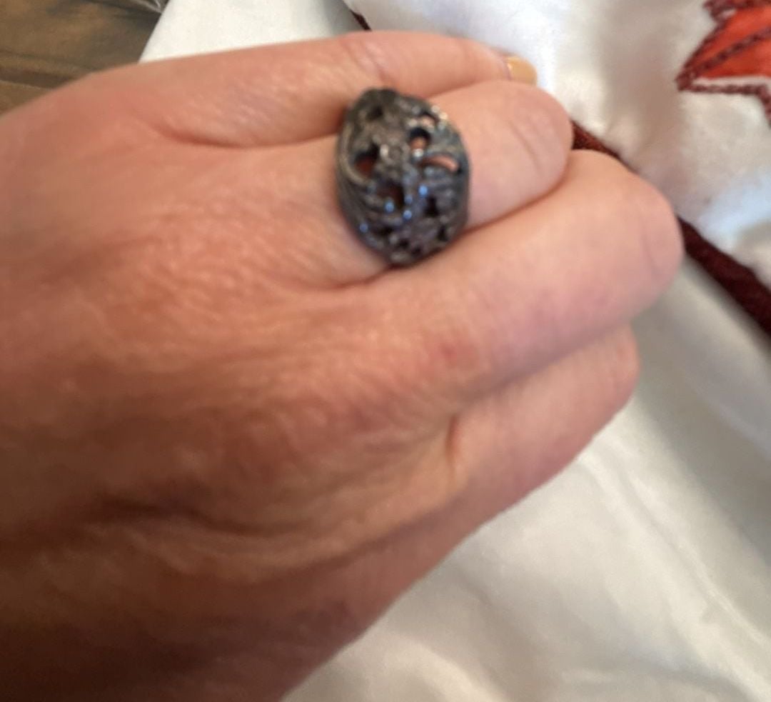 Reed And Barton Sterling Silver Floral Spoon Ring 2