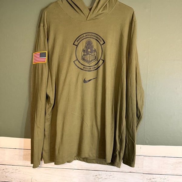 Purdue Boilermakers military Appreciation Hoodie Green Long Sleeve T-Shirt