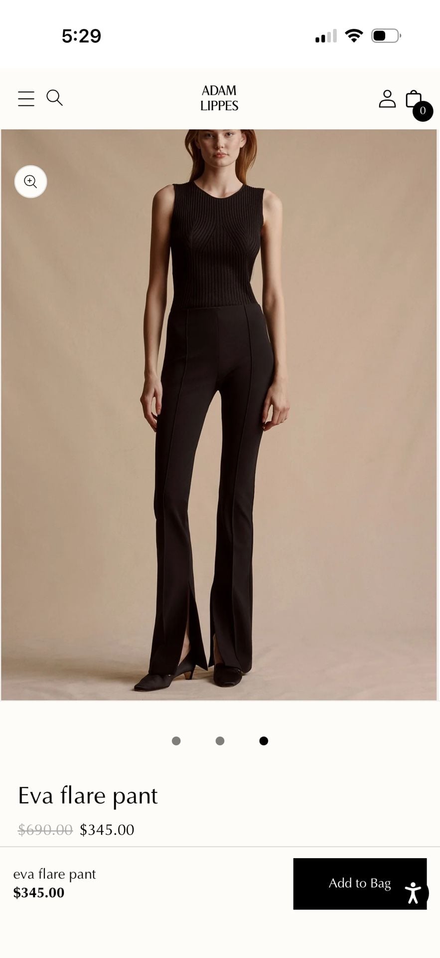 Adam Lippes Black Ponte Pants AL508BN 2