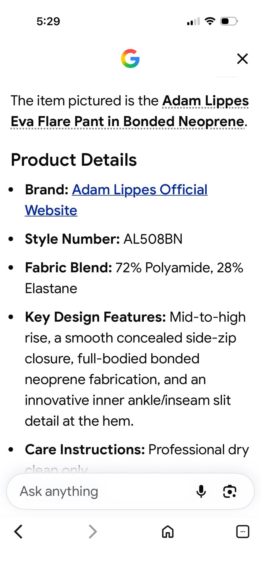 Adam Lippes Black Ponte Pants AL508BN 10