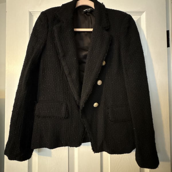 Generation Love Tweed Blazer Size M Black Gold Buttons