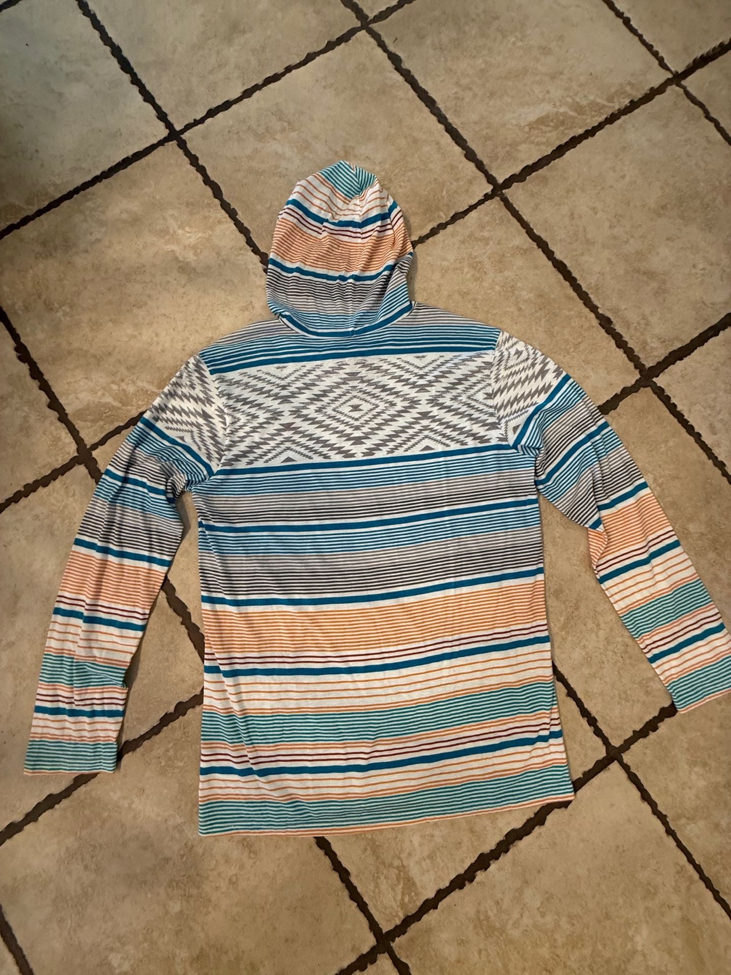 Hurley Navigator Hoodie Size L Striped Aztec 11