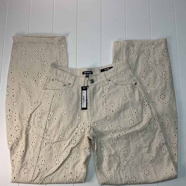 NWT Steve Madden The Rori Straight Leg Jeans Size 26 Sea Mist Eyelet