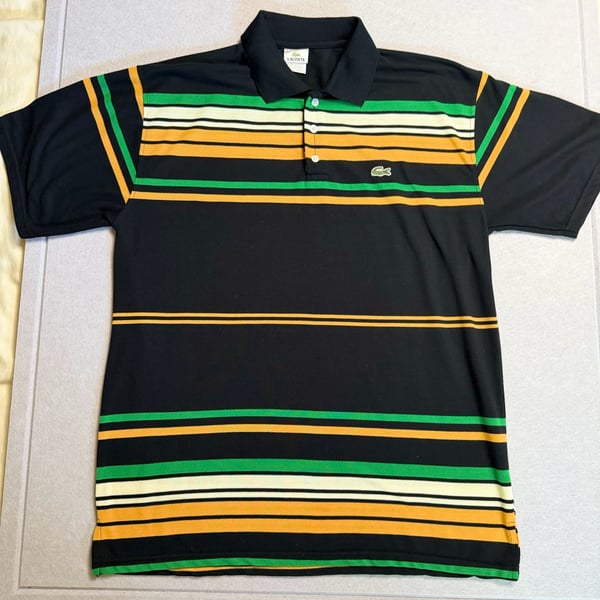 Lacoste Men’s Size 8 Presidents Cup SPORT Ultra-Dry Striped Polo Black Multi