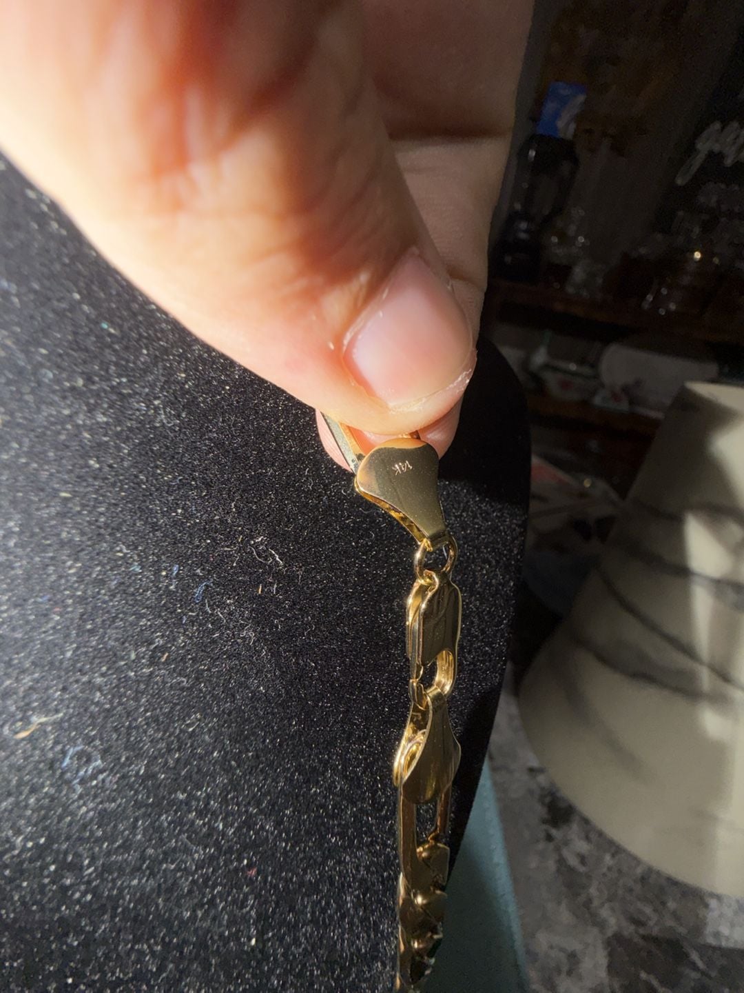 14K Gold thermal infused over brass Figaro Chain 24 Inch 5