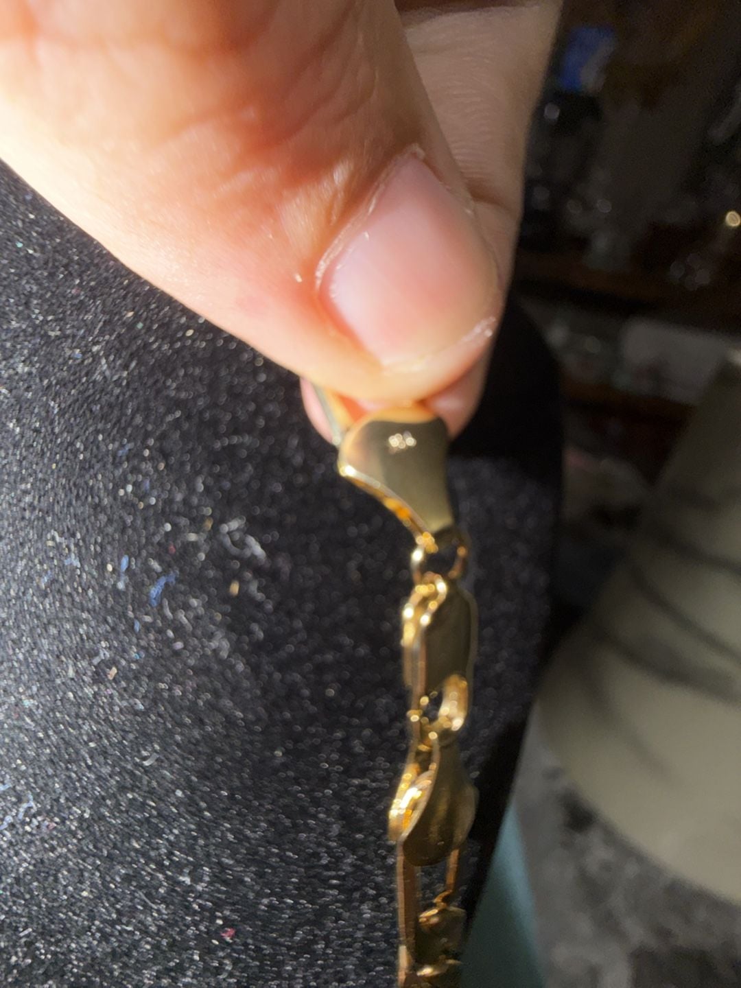 14K Gold thermal infused over brass Figaro Chain 24 Inch 6