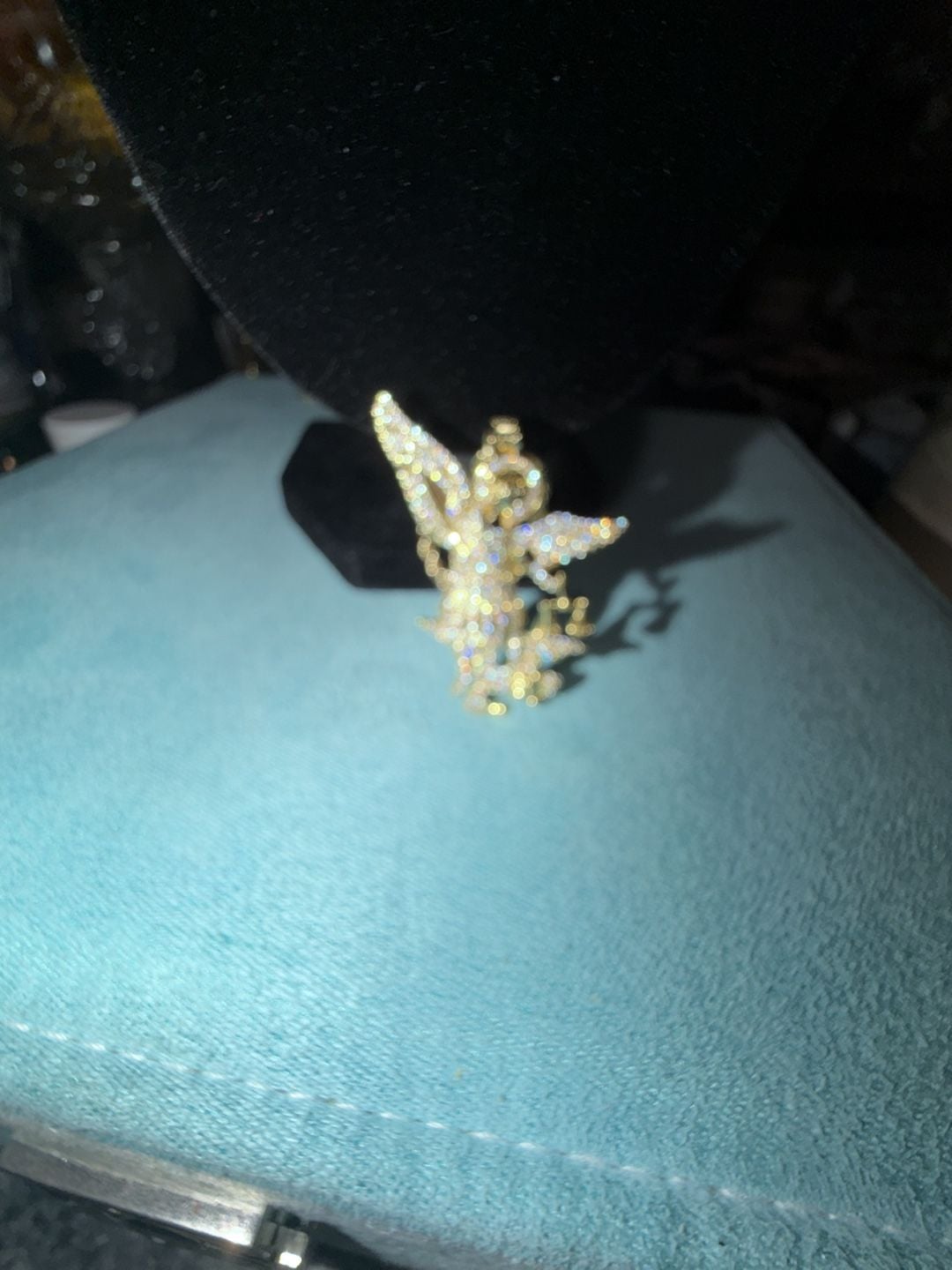Saint Michael thermal infused over brass ice cz Pendant 1
