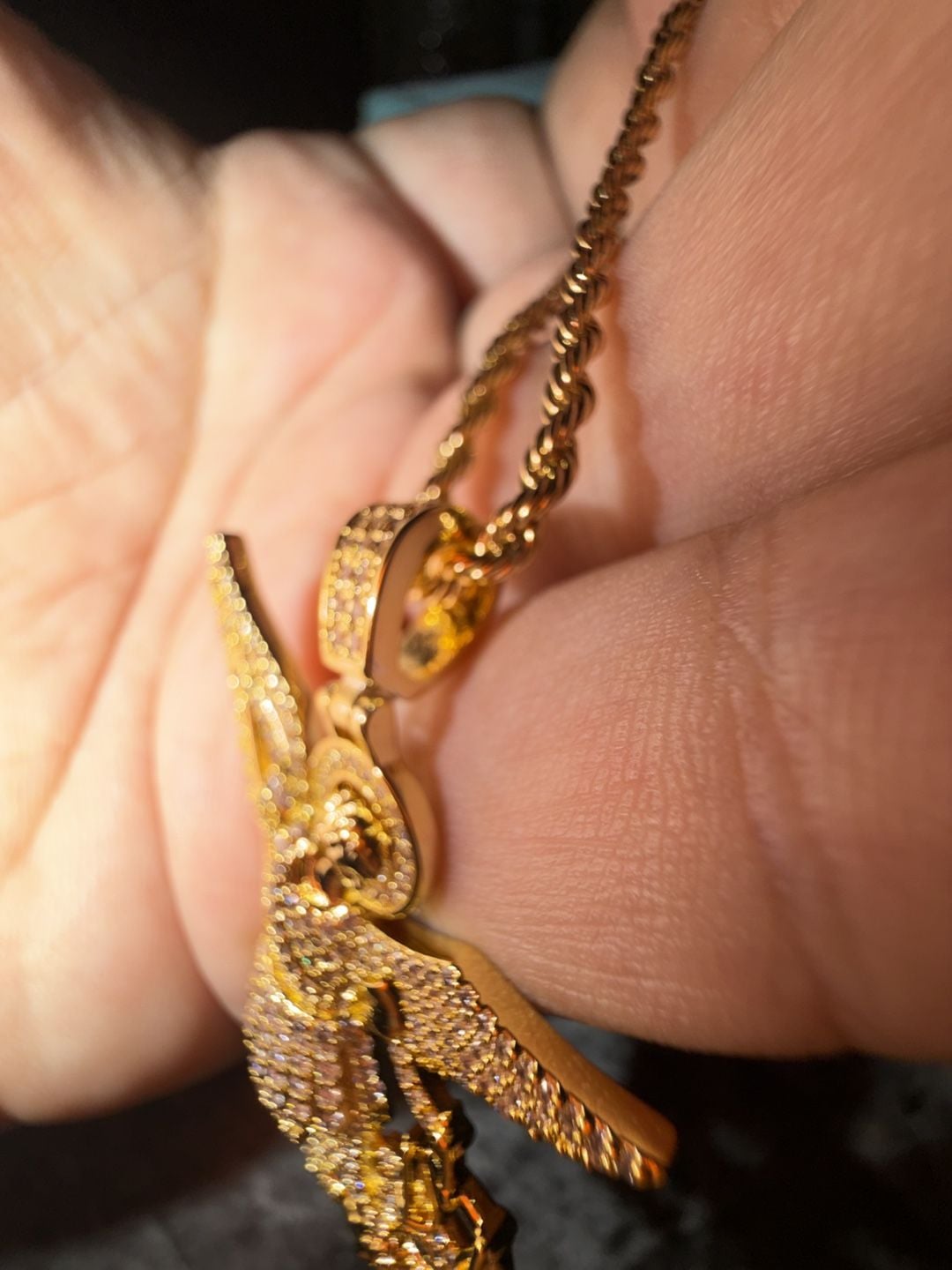 Saint Michael thermal infused over brass ice cz Pendant 5