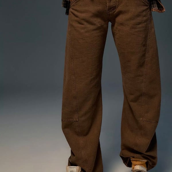 We The Free Highland Low Rise Bowed Jean Size 29 Brown Corduroy