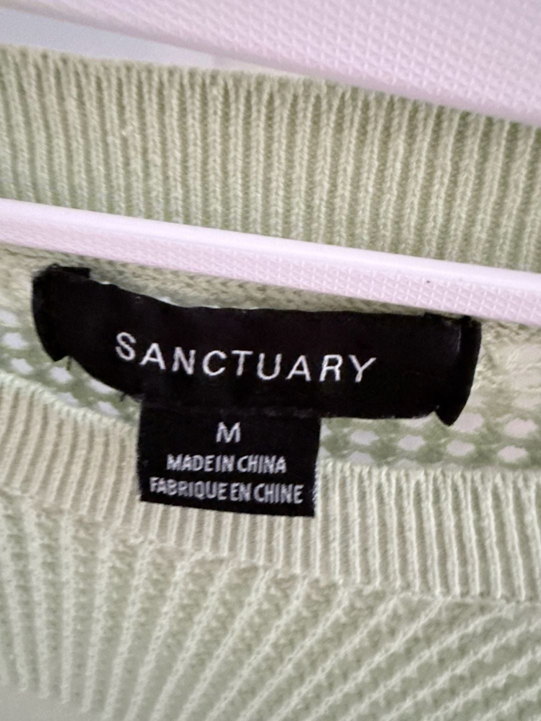 Sanctuary Mix Stitch Tee Size M Sage Green Cotton Sweater 5