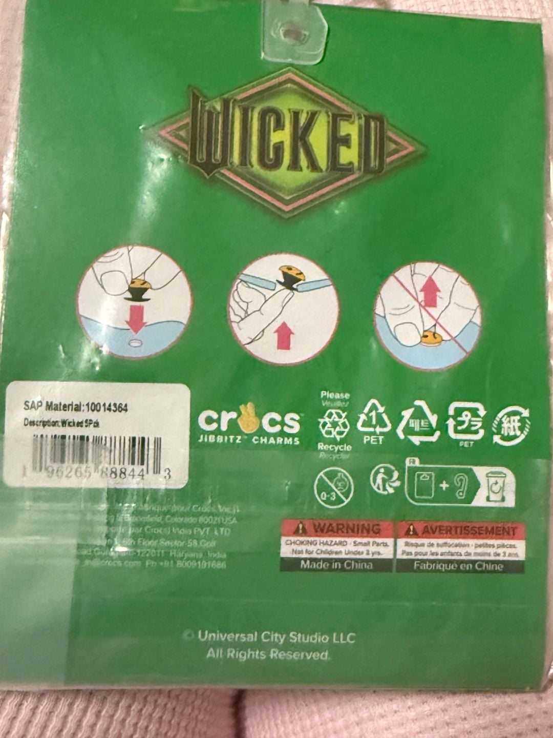 Crocs Wicked Jibbitz Charms 5 Pack Glinda Elphaba Emerald City NWT 2