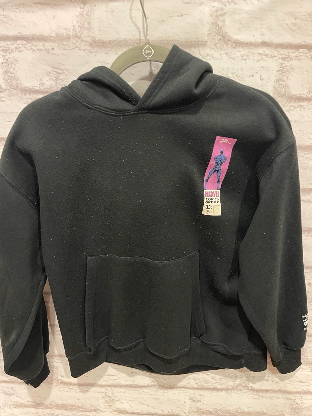 Marvel Black Panther Comic Graphic Hoodie Black Youth 14-16 XXS 1