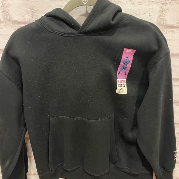 Marvel Black Panther Comic Graphic Hoodie Black Youth 14-16 XXS