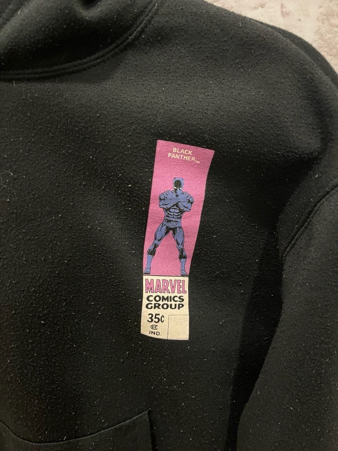 Marvel Black Panther Comic Graphic Hoodie Black Youth 14-16 XXS 2
