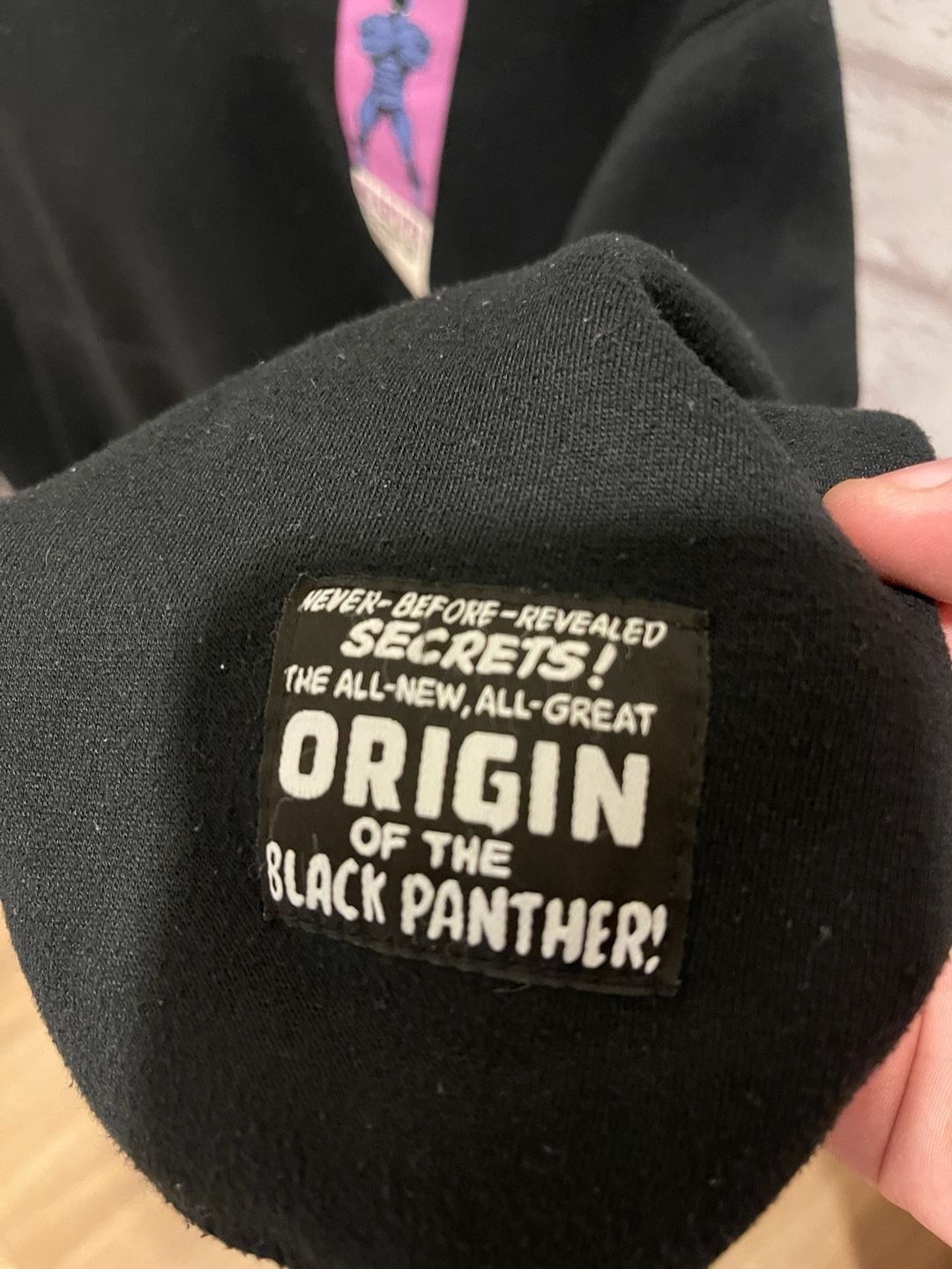 Marvel Black Panther Comic Graphic Hoodie Black Youth 14-16 XXS 3