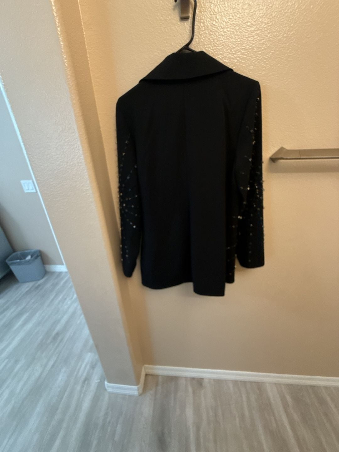 Korsh Blazer Size 44 Black Beaded Pantsuit Two Piece Set 7