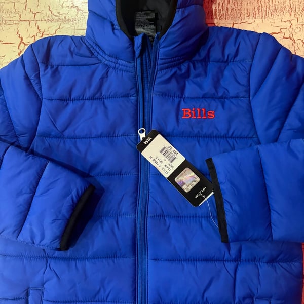 NFL Team Apparel Buffalo Bills Youth Puffer Jacket Size S Blue