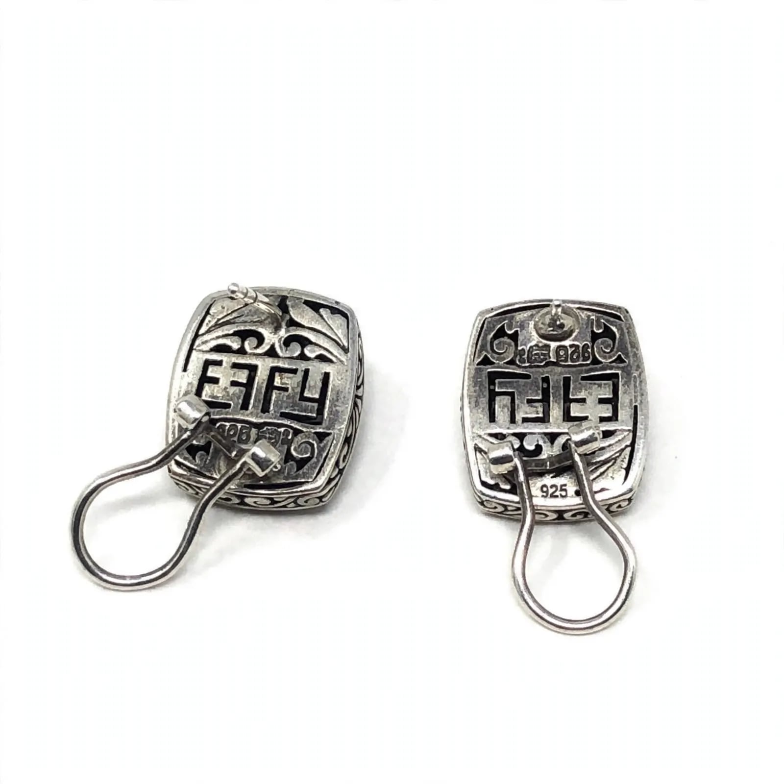 EFFY Balissima 925Sterling Silver Black Onyx Two Tone 18KGold Omega BackEarrings 4